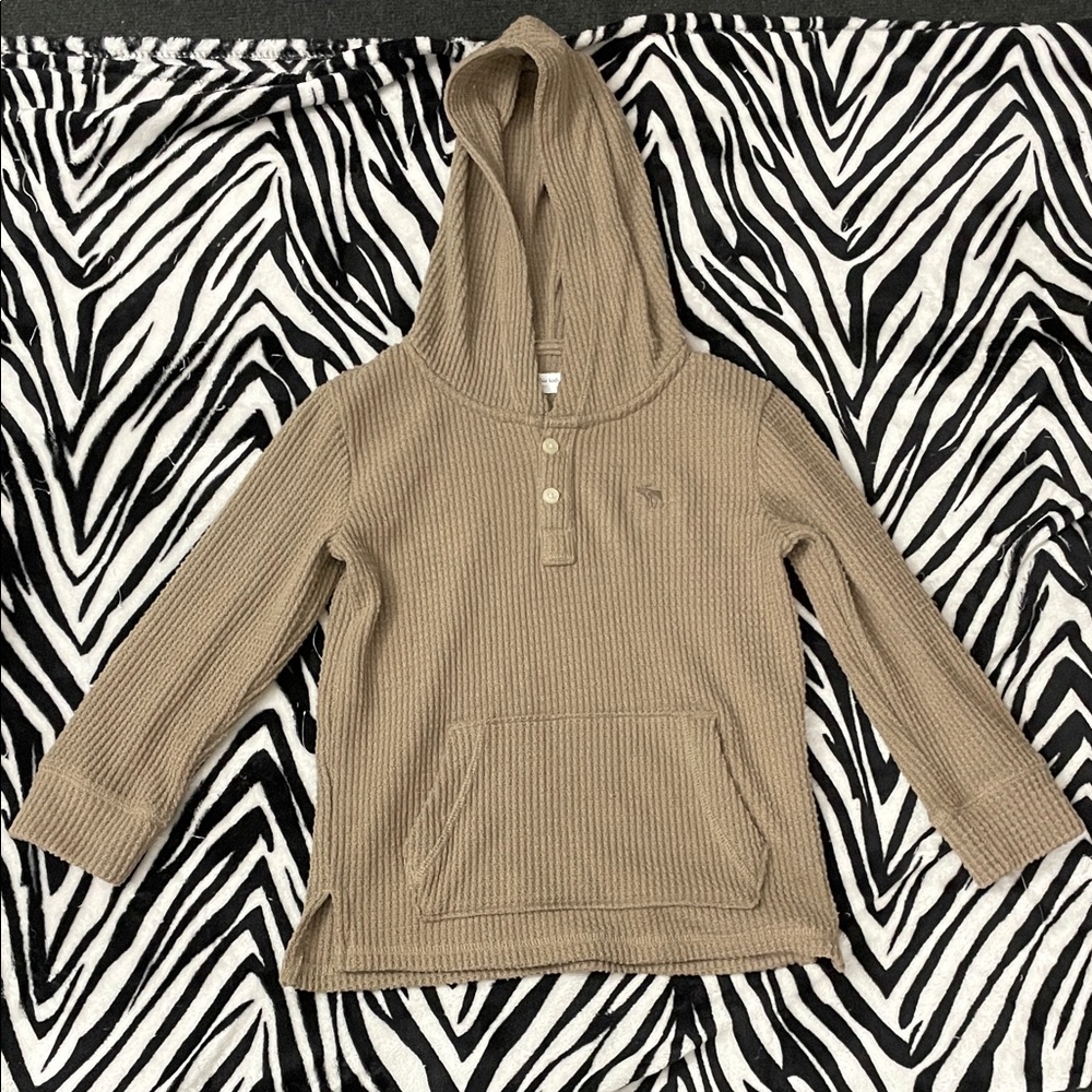 Abercrombie Kids Brown waffle Henley  Hoodie